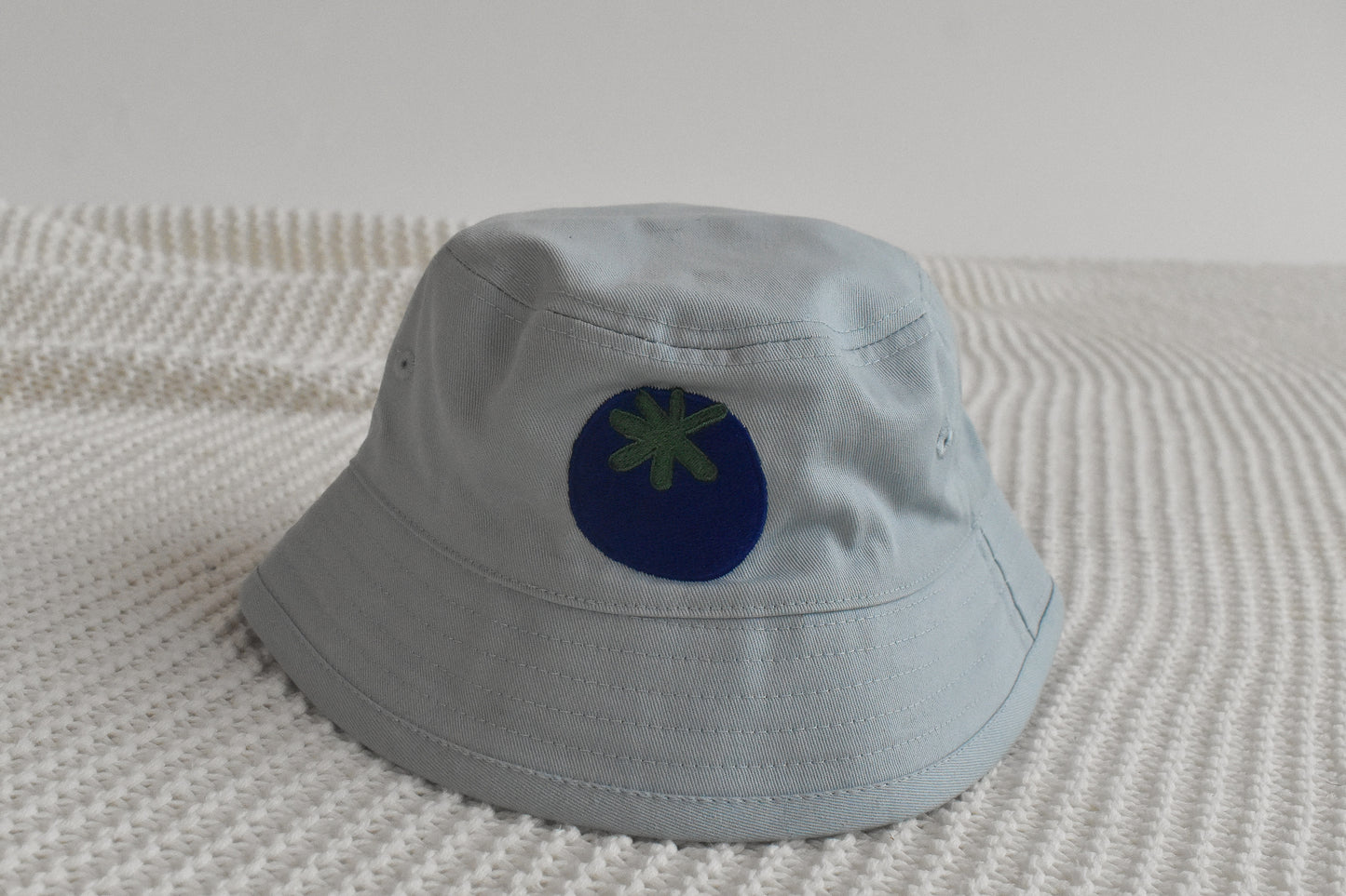 Organic Embroidered Blueberry Bucket Hat